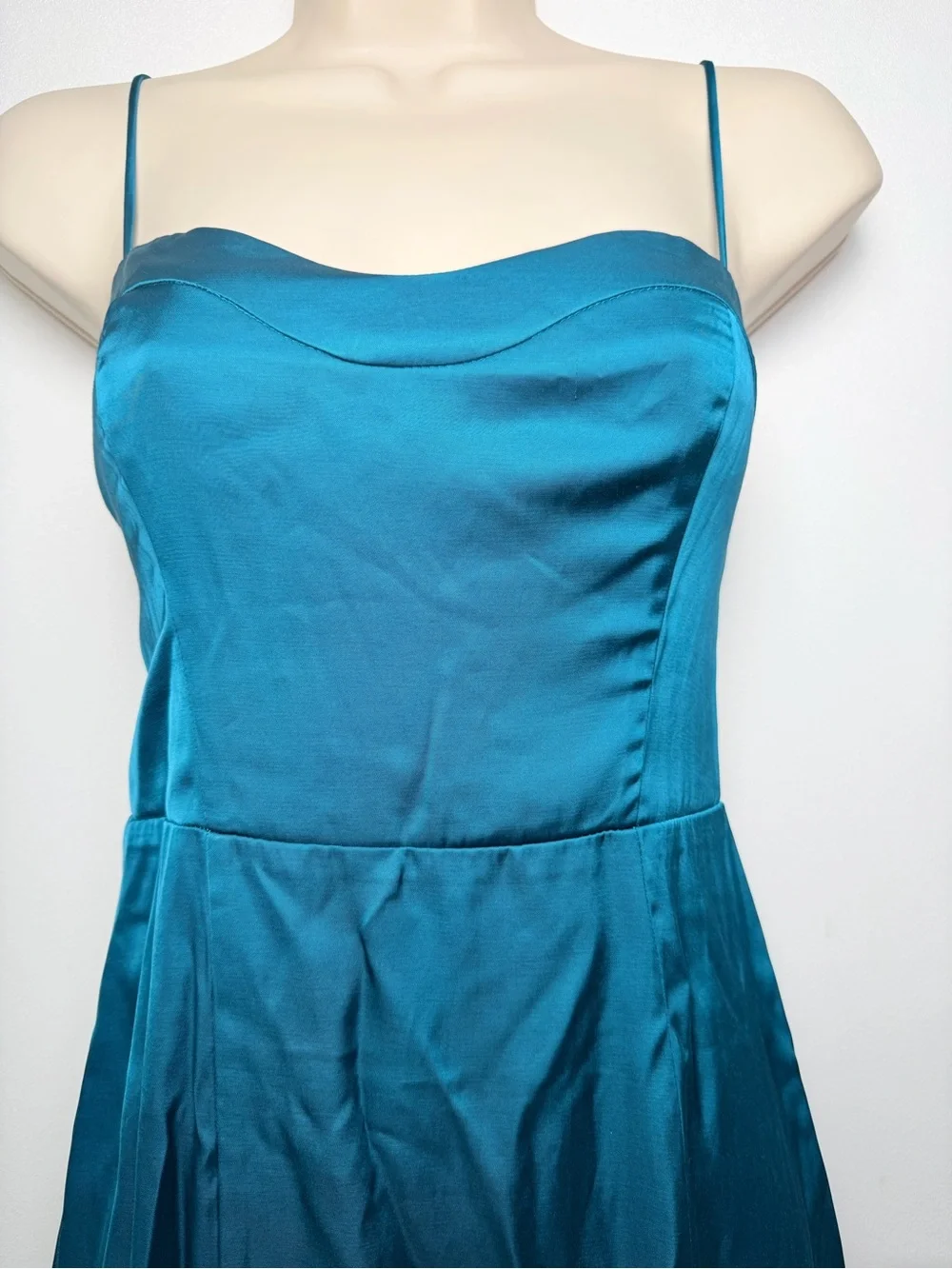 Abercrombie & Fitch Camille High Slit Maxi A-Line Dress Teal Women's Size XS/S